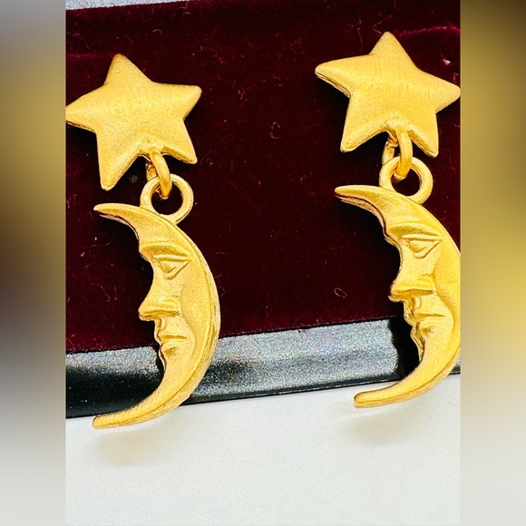 Moon Face Star Earrings NWT - Picture 3 of 6
